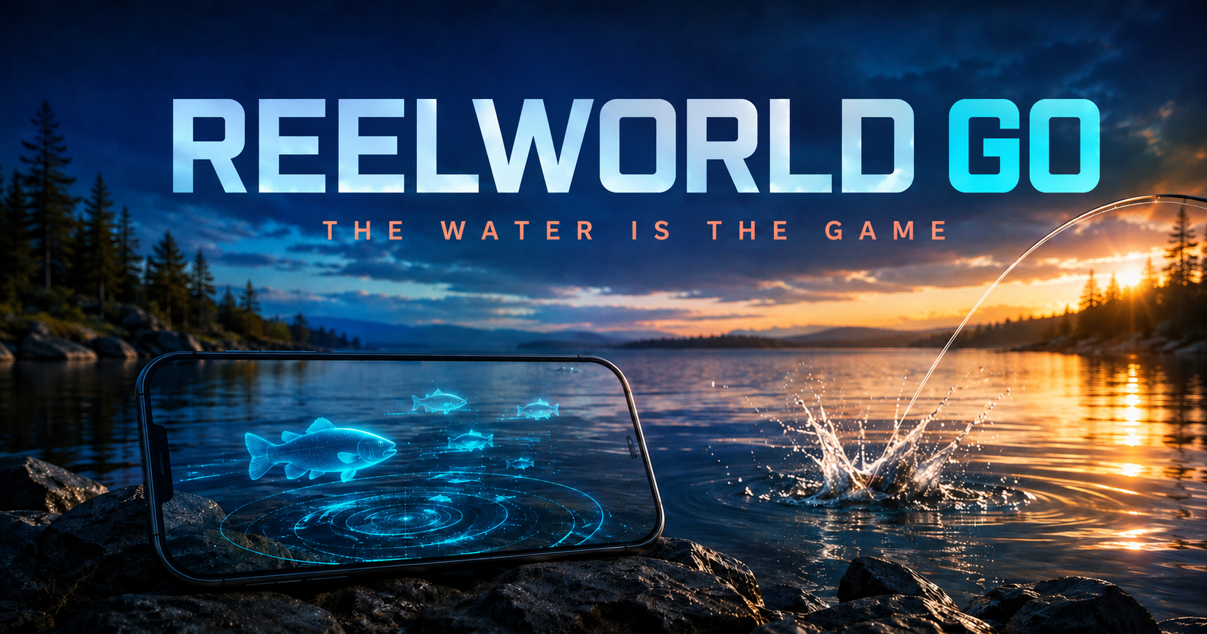 ReelWorld GO unified outdoor fishing and augmented-reality hunting game